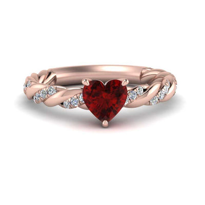 14k Rose Gold / Ruby / Lab Grown