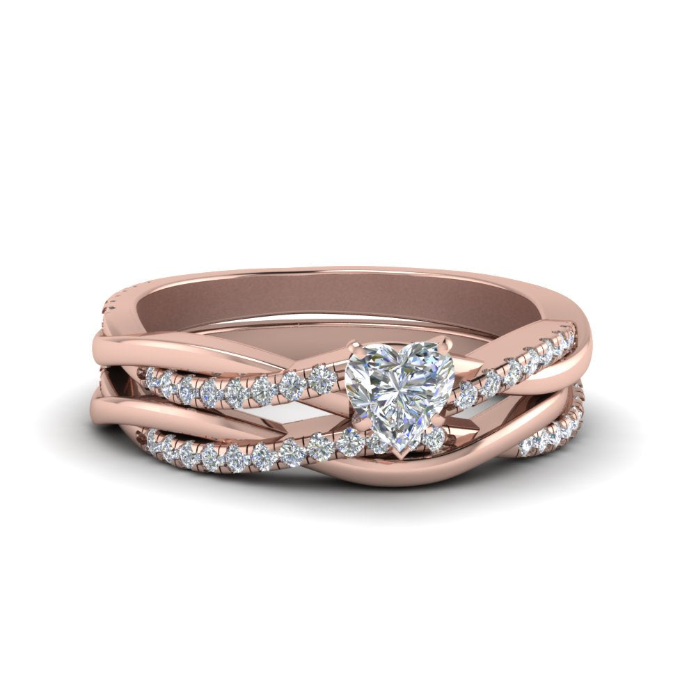 heart-shaped-Infinity-twist-diamond-matching-bridal-set-in-14K-rose-gold-FD8253HT-NL-RG