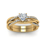 Load image into Gallery viewer, heart-shaped-Infinity-twist-diamond-matching-bridal-set-in-14K-yellow-gold-FD8253HT-NL-YG
