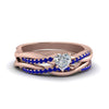Load image into Gallery viewer, heart-shaped-Infinity-twist-diamond-matching-bridal-set-with-blue-sapphire-in-14K-rose-gold-FD8253HTGSABL-NL-RG