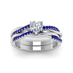 Load image into Gallery viewer, heart-shaped-Infinity-twist-diamond-matching-bridal-set-with-blue-sapphire-in-14K-white-gold-FD8253HTGSABL-NL-WG
