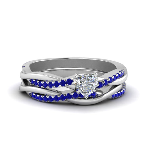 heart-shaped-Infinity-twist-diamond-matching-bridal-set-with-blue-sapphire-in-950-Platinum-FD8253HTGSABL-NL-WG