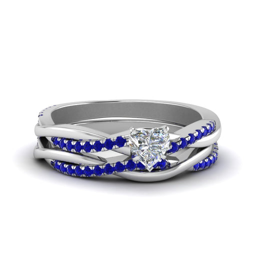 heart-shaped-Infinity-twist-diamond-matching-bridal-set-with-blue-sapphire-in-950-Platinum-FD8253HTGSABL-NL-WG