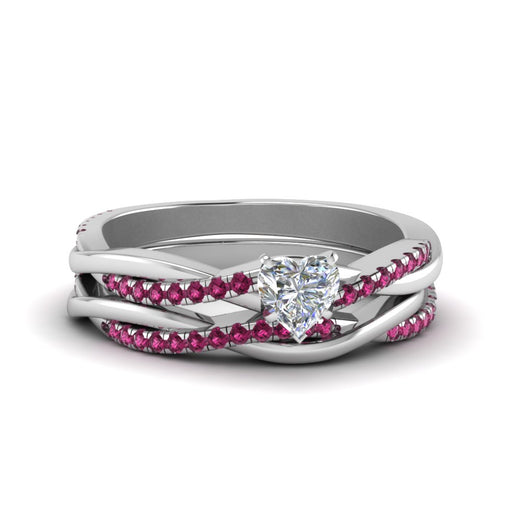 heart-shaped-Infinity-twist-diamond-matching-bridal-set-with-pink-sapphire-in-14K-white-gold-FD8253HTGSADRPI-NL-WG