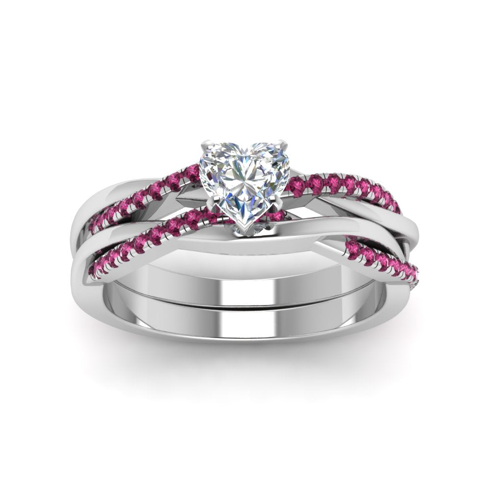 heart-shaped-Infinity-twist-diamond-matching-bridal-set-with-pink-sapphire-in-14K-white-gold-FD8253HTGSADRPI-NL-WG