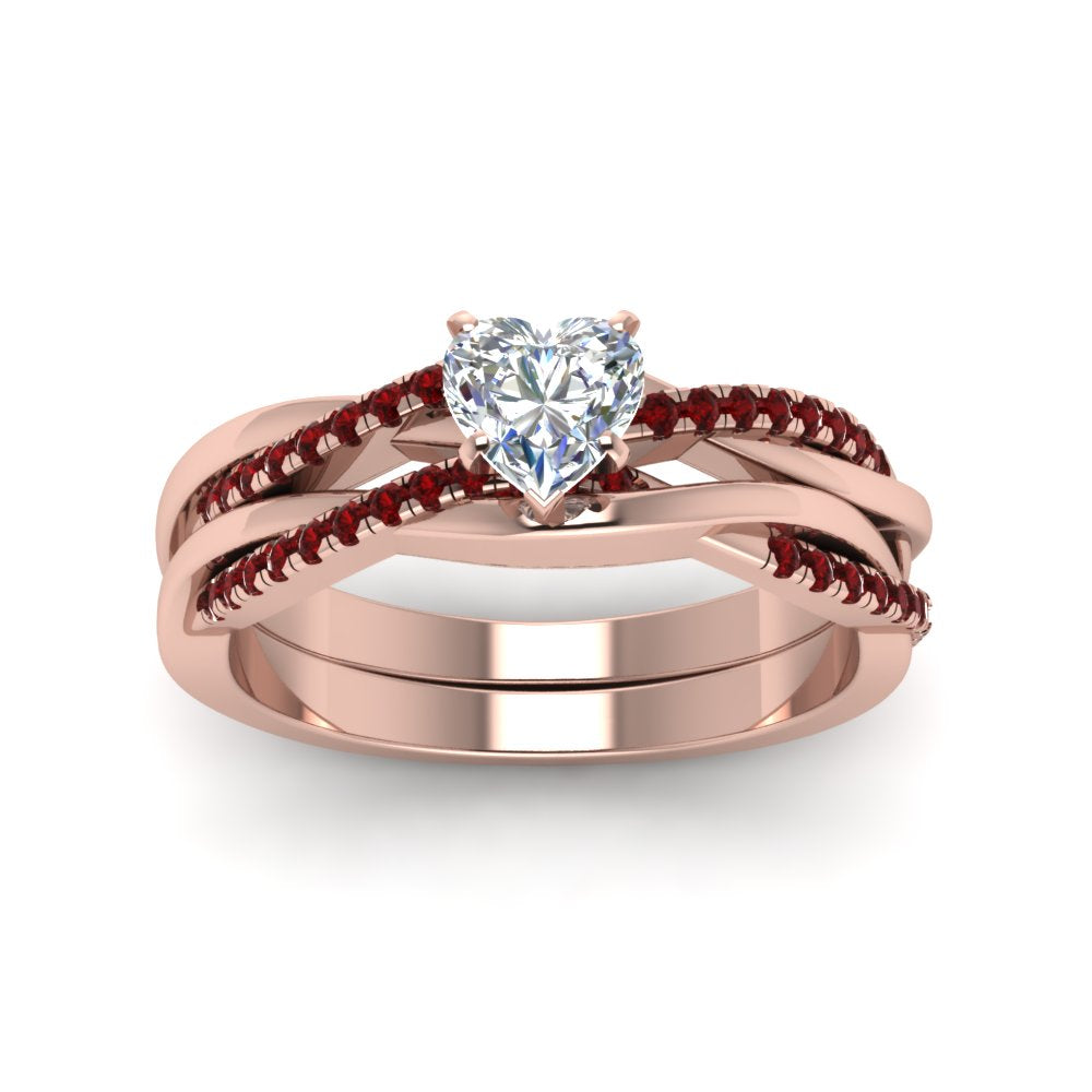 heart-shaped-Infinity-twist-diamond-matching-bridal-set-with-ruby-in-14K-rose-gold-FD8253HTGRUDR-NL-RG