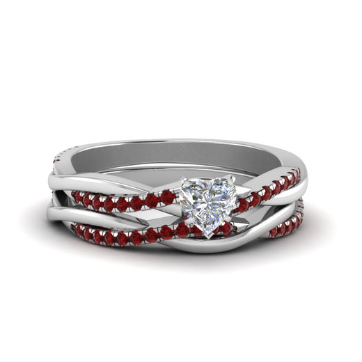 heart-shaped-Infinity-twist-diamond-matching-bridal-set-with-ruby-in-14K-white-gold-FD8253HTGRUDR-NL-WG