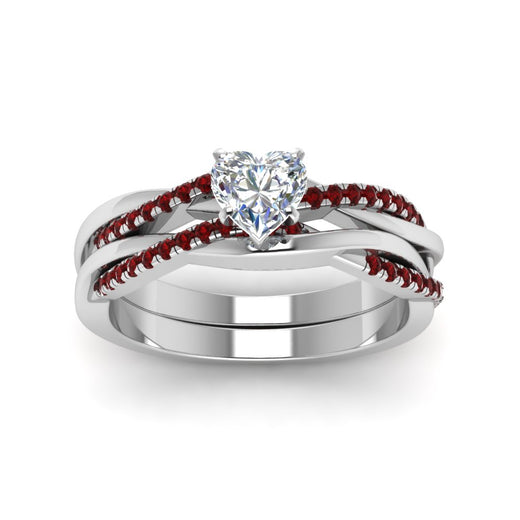 heart-shaped-Infinity-twist-diamond-matching-bridal-set-with-ruby-in-14K-white-gold-FD8253HTGRUDR-NL-WG