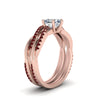 Load image into Gallery viewer, heart-shaped-Infinity-twist-diamond-matching-bridal-set-with-ruby-in-14K-rose-gold-FD8253HTGRUDR-NL-RG