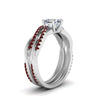 Load image into Gallery viewer, heart-shaped-Infinity-twist-diamond-matching-bridal-set-with-ruby-in-14K-white-gold-FD8253HTGRUDR-NL-WG