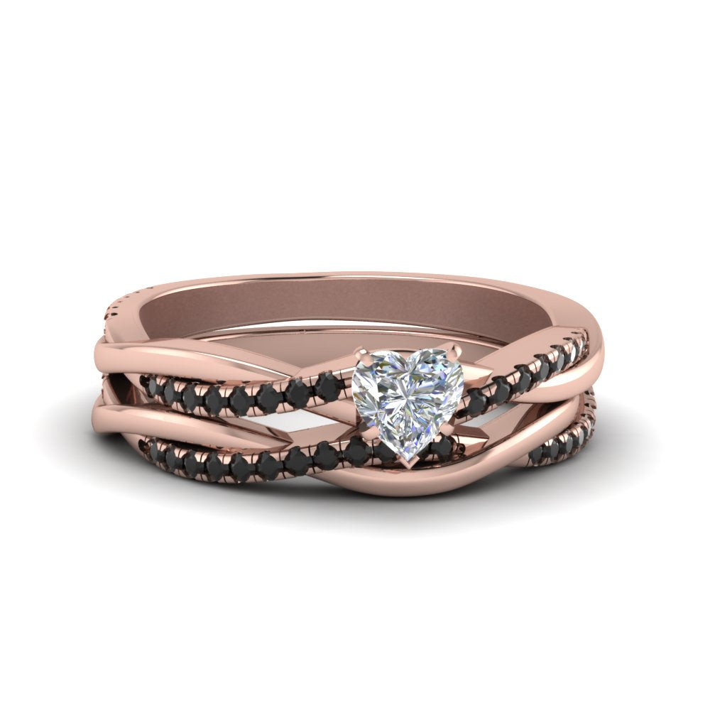 heart-shaped-Infinity-twist-matching-bridal-set-with-black-diamond-in-14K-rose-gold-FD8253HTGBLACK-NL-RG