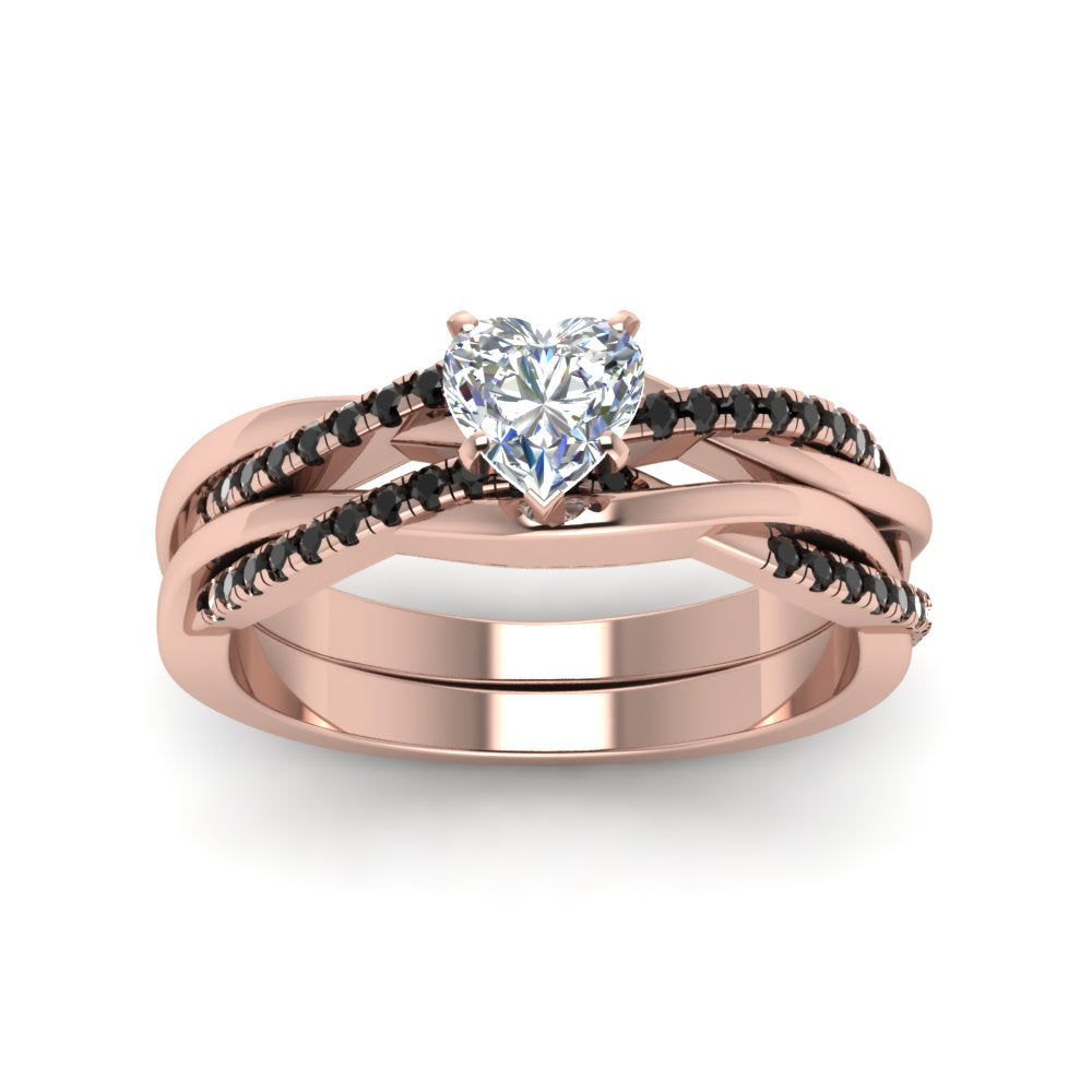 heart-shaped-Infinity-twist-matching-bridal-set-with-black-diamond-in-14K-rose-gold-FD8253HTGBLACK-NL-RG