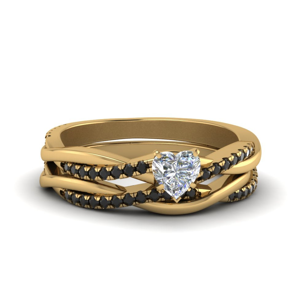heart-shaped-Infinity-twist-matching-bridal-set-with-black-diamond-in-14K-yellow-gold-FD8253HTGBLACK-NL-YG
