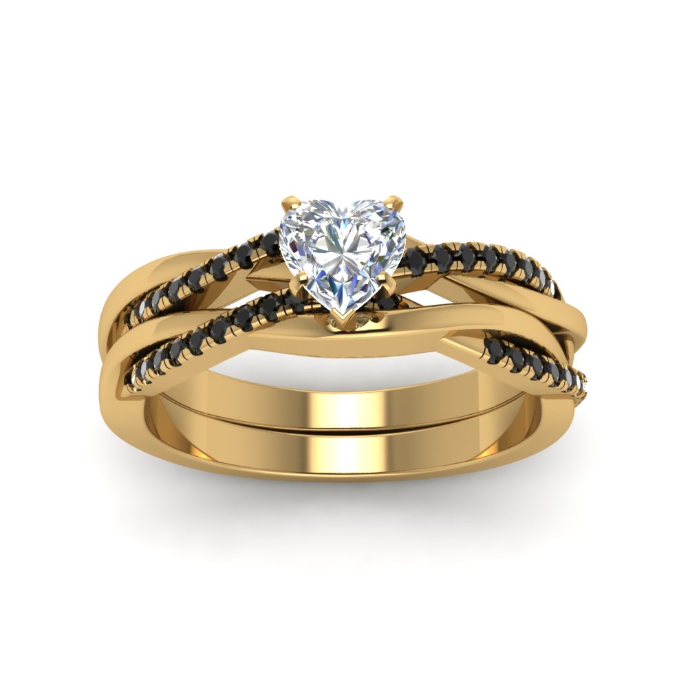heart-shaped-Infinity-twist-matching-bridal-set-with-black-diamond-in-14K-yellow-gold-FD8253HTGBLACK-NL-YG