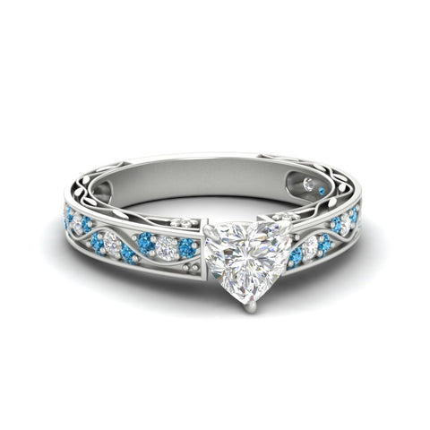 Heart Shaped Lab Grown Antique Filigree Engagement Ring