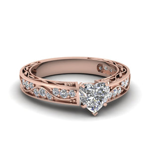 Antique Filigree Heart Diamond Ring