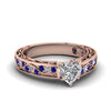 Load image into Gallery viewer, heart-shaped-antique-filigree-diamond-ring-with-blue-sapphire-in-14K-rose-gold-FDENS3543HTRGSABL-NL-RG_02e7957f-d83c-47c1-b60e-87dd6b10f01a