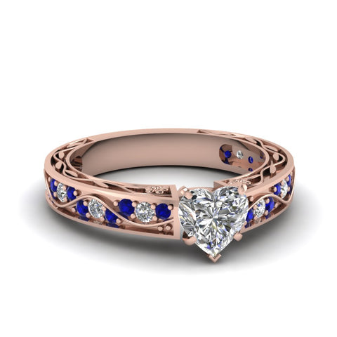 heart-shaped-antique-filigree-diamond-ring-with-blue-sapphire-in-14K-rose-gold-FDENS3543HTRGSABL-NL-RG