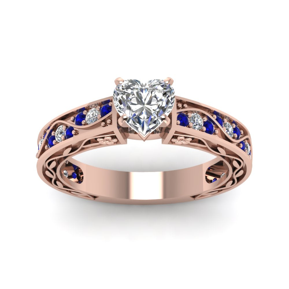 heart-shaped-antique-filigree-diamond-ring-with-blue-sapphire-in-14K-rose-gold-FDENS3543HTRGSABLANGLE5-NL-RG