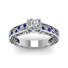 Load image into Gallery viewer, heart-shaped-antique-filigree-diamond-ring-with-blue-sapphire-in-14K-white-gold-FDENS3543HTRGSABLANGLE5-NL-WG_eb1fd05a-549c-4303-a246-22187a4472a0