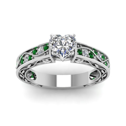 heart-shaped-antique-filigree-diamond-ring-with-emerald-in-14K-white-gold-FDENS3543HTRGEMGRANGLE5-NL-WG
