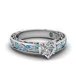 Load image into Gallery viewer, heart-shaped-antique-filigree-diamond-ring-with-ice-blue-topaz-in-14K-white-gold-FDENS3543HTRGICBLTO-NL-WG_613121ff-6ed3-4833-addf-af90cd116b19
