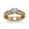 Load image into Gallery viewer, heart-shaped-antique-filigree-diamond-ring-with-ice-blue-topaz-in-14K-yellow-gold-FDENS3543HTRGICBLTOANGLE5-NL-YG_9276df99-3ab1-48f6-877b-120fba4e27d6