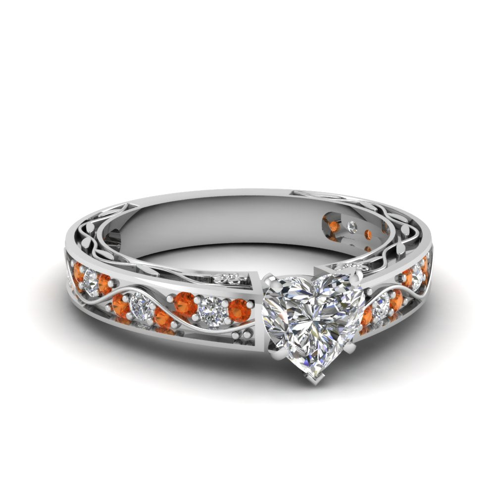 heart-shaped-antique-filigree-diamond-ring-with-orange-sapphire-in-14K-white-gold-FDENS3543HTRGSAOR-NL-WG