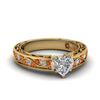 Load image into Gallery viewer, heart-shaped-antique-filigree-diamond-ring-with-orange-sapphire-in-14K-yellow-gold-FDENS3543HTRGSAOR-NL-YG_11596aaa-cd35-4626-8cb3-886d383e1ea8