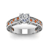 Load image into Gallery viewer, heart-shaped-antique-filigree-diamond-ring-with-orange-sapphire-in-950-platinum-FDENS3543HTRGSAORANGLE5-NL-WG_cb571b13-aaa9-4e20-b19f-2f297ca0c8c7