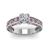 Load image into Gallery viewer, heart-shaped-antique-filigree-diamond-ring-with-pink-sapphire-in-14K-white-gold-FDENS3543HTRGSADRPIANGLE5-NL-WG_caa6ee83-e391-4b01-bd65-93ee618abcab