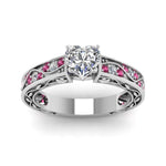 Load image into Gallery viewer, heart-shaped-antique-filigree-diamond-ring-with-pink-sapphire-in-14K-white-gold-FDENS3543HTRGSADRPIANGLE5-NL-WG_caa6ee83-e391-4b01-bd65-93ee618abcab
