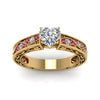 Load image into Gallery viewer, heart-shaped-antique-filigree-diamond-ring-with-pink-sapphire-in-14K-yellow-gold-FDENS3543HTRGSADRPIANGLE5-NL-YG_49a60773-fd7f-4c1c-b63a-7a4f66c753b4