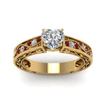 Load image into Gallery viewer, heart-shaped-antique-filigree-diamond-ring-with-ruby-in-14K-yellow-gold-FDENS3543HTRGRUDRANGLE5-NL-YG
