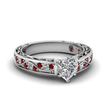 Load image into Gallery viewer, heart-shaped-antique-filigree-diamond-ring-with-ruby-in-950-platinum-FDENS3543HTRGRUDR-NL-WG
