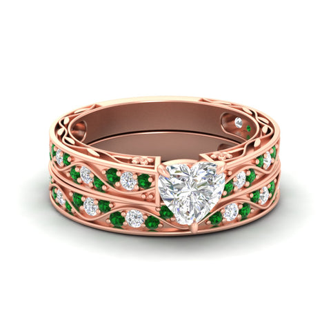 heart-shaped-antique-filigree-emerald-bridal-ring-set-in-rose-gold-fdens3543htgemgrsleep-nl-rg.jpg