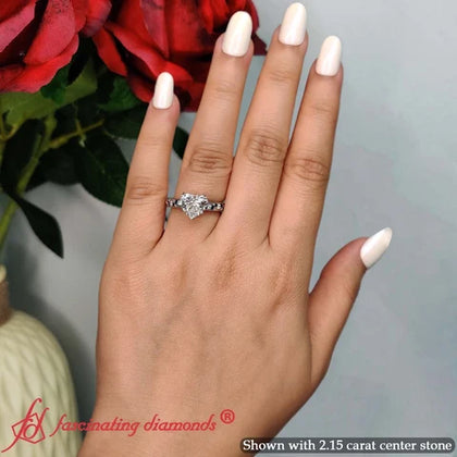 Heart Shaped Lab Grown Antique Filigree Engagement Ring