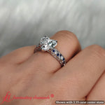 Load image into Gallery viewer, heart-shaped-antique-filigree-lab-diamond-engagement-ring-with-sapphire-in-14k-white-gold-fdens3543r-4
