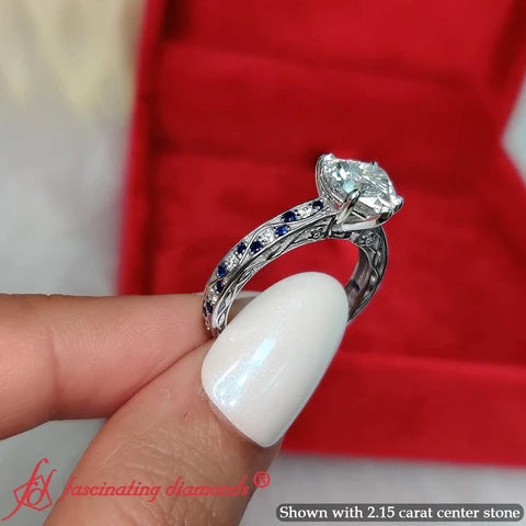 Antique Filigree Heart Shaped Diamond Engagement Ring
