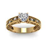 Load image into Gallery viewer, heart-shaped-antique-filigree-ring-with-black-diamond-in-14K-yellow-gold-FDENS3543HTRGBLACKANGLE5-NL-YG
