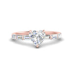 Load image into Gallery viewer, Thin Heart Shaped Engagement Ring With Baguette
