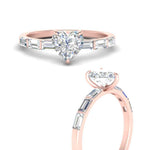 Load image into Gallery viewer, Thin Heart Shaped Engagement Ring With Baguette

