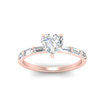 Load image into Gallery viewer, Thin Heart Shaped Engagement Ring With Baguette

