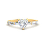 Load image into Gallery viewer, Thin Heart Shaped Engagement Ring With Baguette
