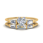 Load image into Gallery viewer, heart-shaped-bar-set-diamond-ring-with-matching-3-baguette-wedding-band-in-FDENS100HT-NL-YG
