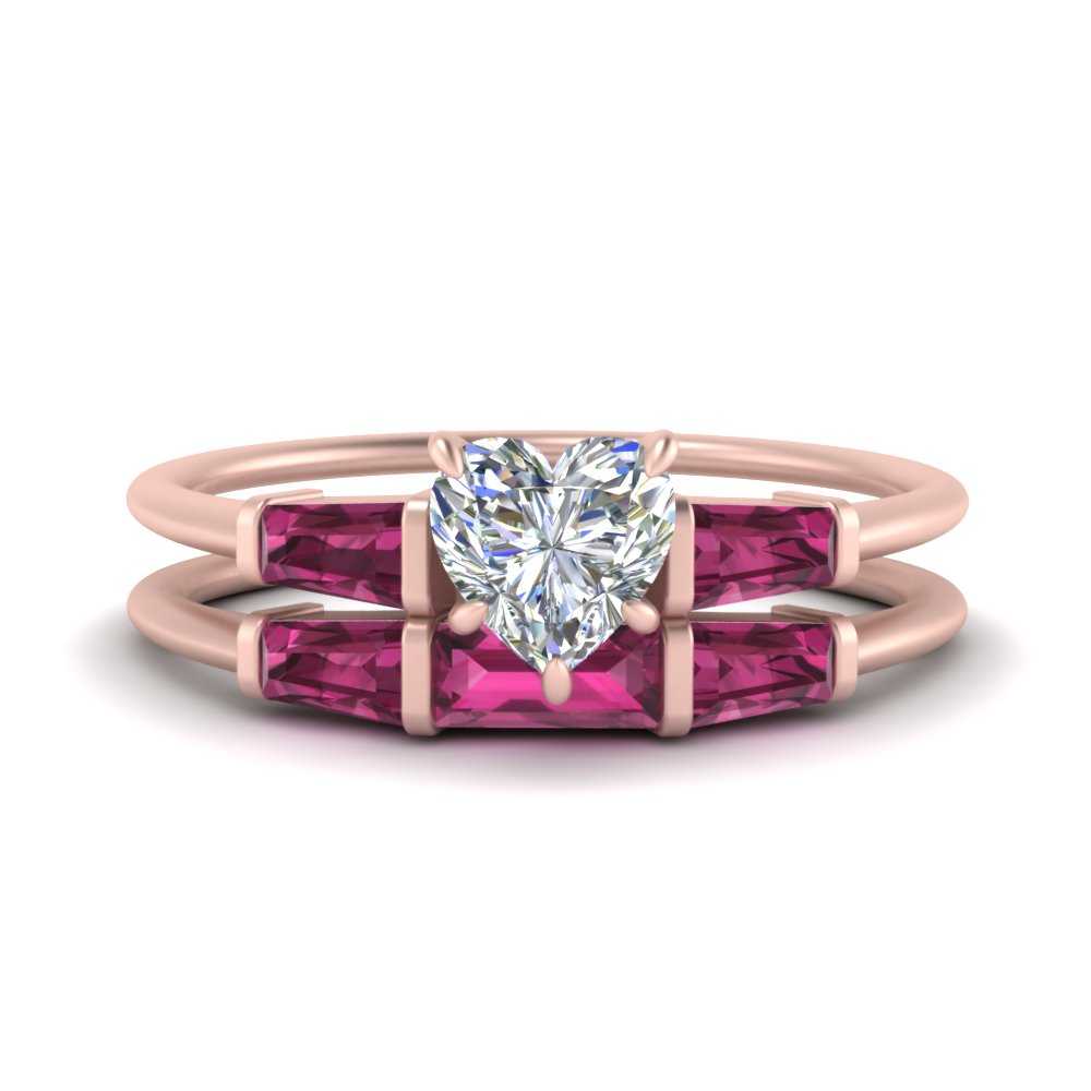 heart-shaped-bar-set-pink-sapphire-ring-with-matching-3-baguette-wedding-band-in-FDENS100HTGSADRPI-NL-RG