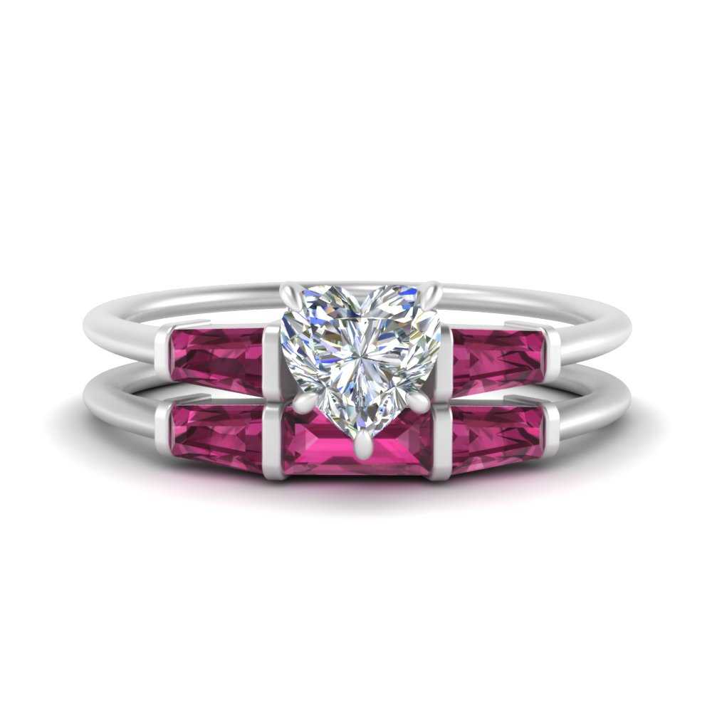 heart-shaped-bar-set-pink-sapphire-ring-with-matching-3-baguette-wedding-band-in-FDENS100HTGSADRPI-NL-WG