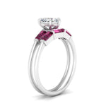 Load image into Gallery viewer, heart-shaped-bar-set-pink-sapphire-ring-with-matching-3-baguette-wedding-band-in-FDENS100HTGSADRPI-NL-WG
