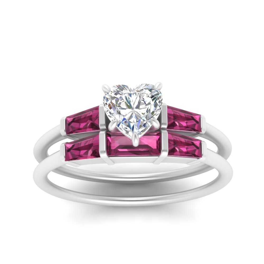 heart-shaped-bar-set-pink-sapphire-ring-with-matching-3-baguette-wedding-band-in-FDENS100HTGSADRPI-NL-WG