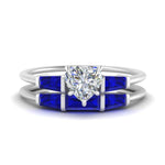 Load image into Gallery viewer, heart-shaped-bar-set-sapphire-ring-with-matching-3-baguette-wedding-band-in-FDENS100HTGSABL-NL-WG
